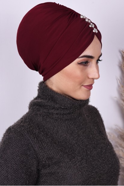حجر بونيه مطوي أحمر كلاريت - 