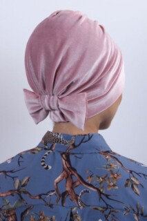 Velours Noeud Os Rose Poudré - 