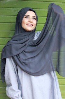 Plain Chiffon Shawl Smoked - 100285449 - 