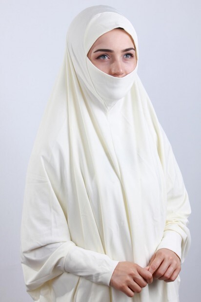 5XL Veiled Hijab Ecru - 100285097 - Hijab