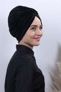 Velours Guipure Vera Bone Noir-Or - 
