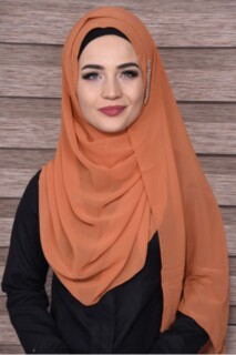 Elegant Stone Shawl - شال حجري أنيق برتقالي - Hijab