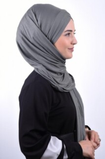 Combed Cotton 3-Striped Shawl Smoked - 100285204 - 