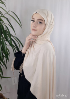 Cotton Shawl - Jersey premium - Vanille - Hijab