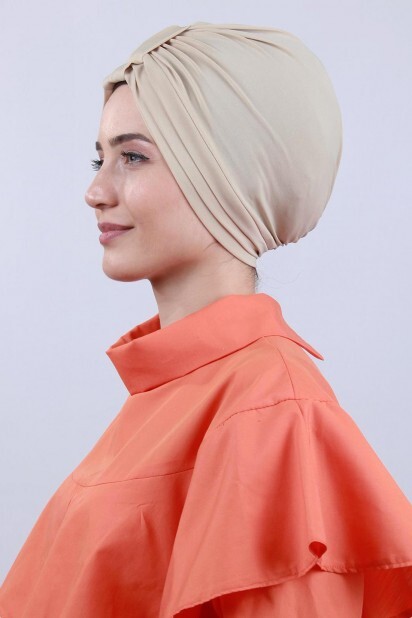 بونيه وجهين بثلاثة خطوط بيج - 