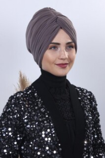 Double Side Bonnet - Double Way Rose Knot Bone Mink - 100284872 - Hijab