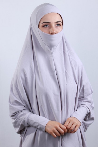 5XL Veiled Hijab Gray - 100285099 - 