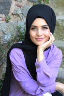 Plain Chiffon Shawl Black - 100285464 - 