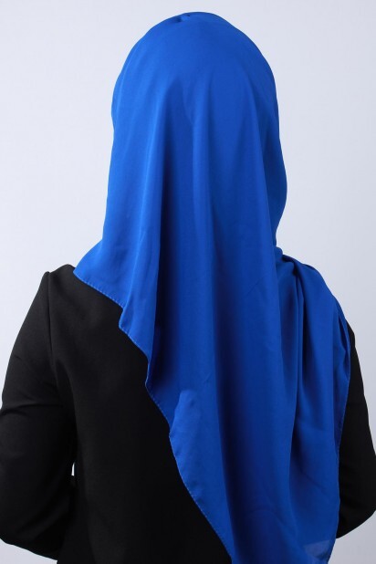 4 Drapé Hijab Châle Sax - 