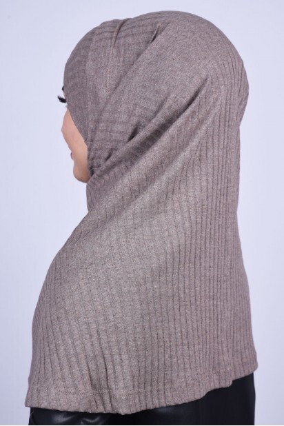 Cross Bonnet Knitwear Hijab Mink - 100285232 - 
