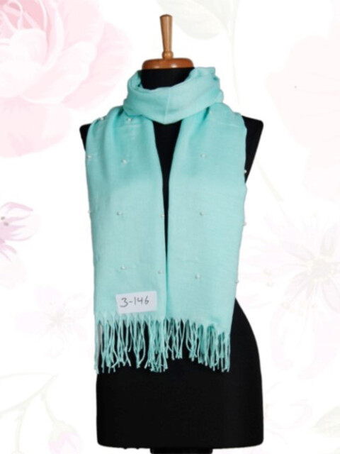 Pashmina with Pearl - Turquoise clair / code : 3-146 - Hijab