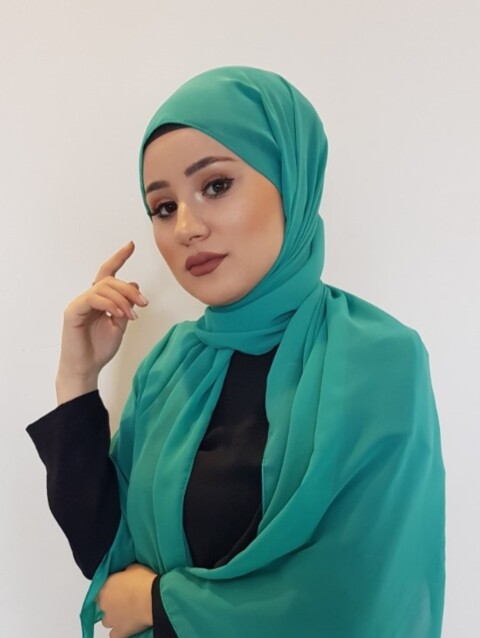 Chiffon Shawl - azure green |code: 13-24 - 100294107 - Hijab