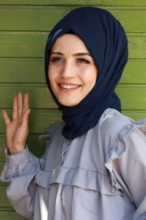 Plain Chiffon Shawl Navy