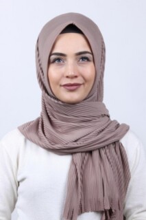 Châle Hijab Plissé Vison - Hijab