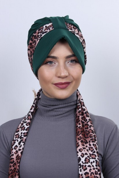 Hat-Cap Style - Scarf Hat Cap Emerald Green - 100285005 - Hijab