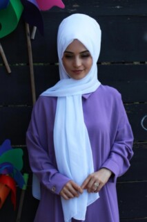 Plain Chiffon Shawl White - 100285446 - 
