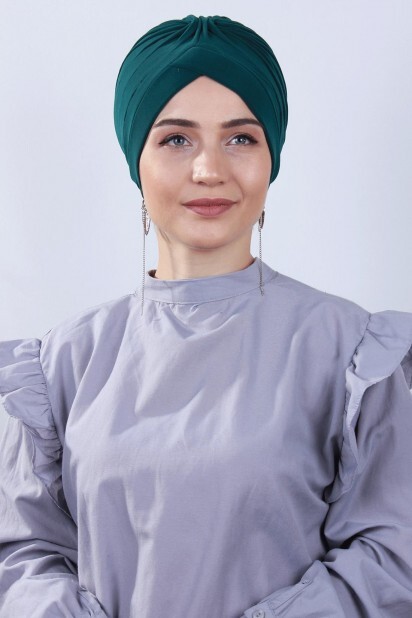 Double Side Bonnet - بونيه نيفرولو على الوجهين الزمرد الأخضر - Hijab