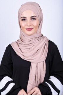 Hijabs Cross Style - Combed Cotton 3-Striped Shawl Beige - 100285201 - Hijab