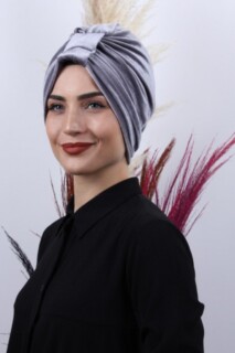 Velvet 3-Striped Bonnet Gray - 100283002 - 
