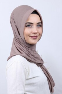 Pleated Hijab Shawl Mink