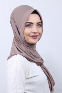 Pleated Hijab Shawl Mink - 100282914 - 