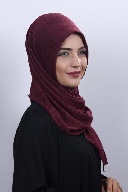 تريكو حجاب عملي شال أحمر كلاريت - 