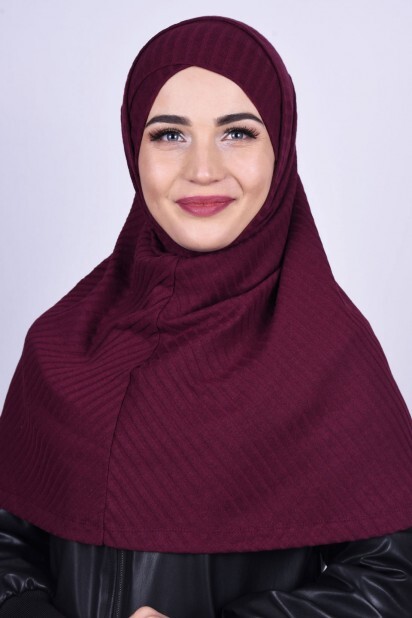 بونيه تريكو حجاب أحمر كلاريت - Hijab