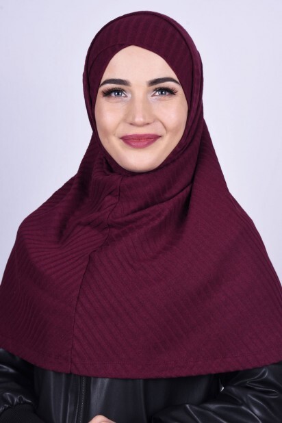 بونيه تريكو حجاب أحمر كلاريت - 