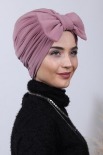 Papyon Model Style - Two Way Bonnet With Filled Bow Dried Rose - 100285055 - Hijab