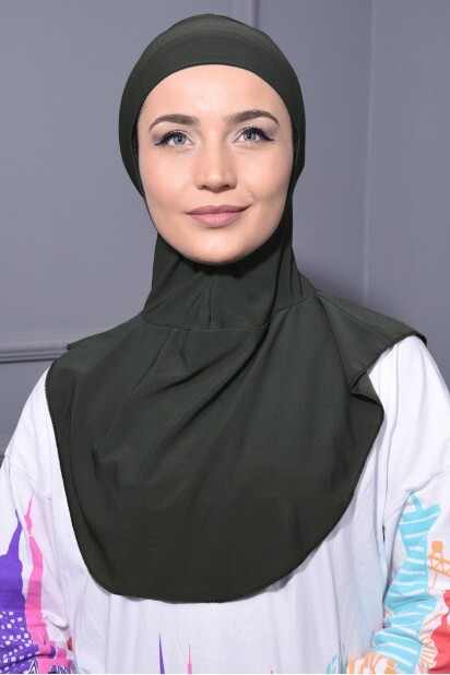 Col Hijab Vert Kaki - 