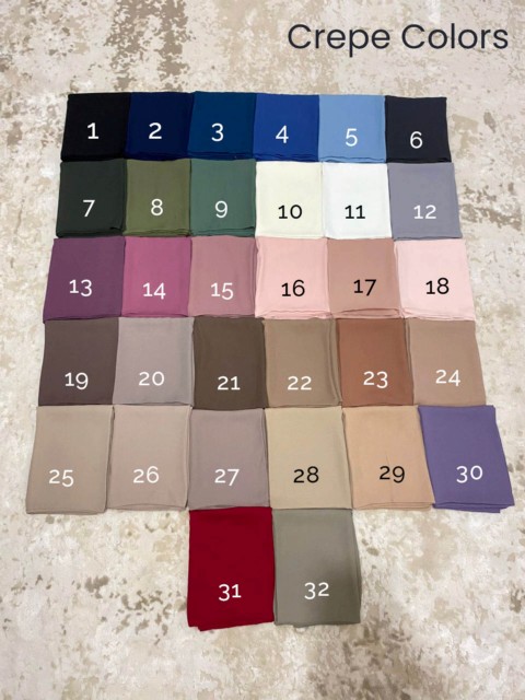 Hijab crêpe prêt à porter bonnet tube intégré  - en box 10 pièces - 