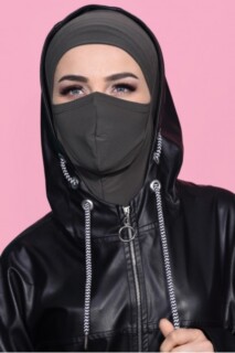 Hijab Sport Masqué Vert Kaki - 