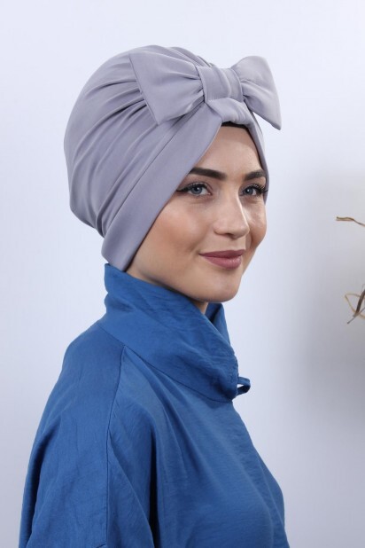 Bowknot Double-Sided Bonnet Gray