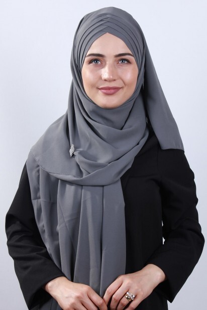 4 Châle Hijab Drapé Fumé - 