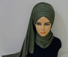 Instant Cotton Shawl - Pleated Shawl Bonnet - 100283172 - Hijab