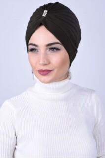 الكاكي الخضراء المرصعة بالجواهر من الوسط - Hijab
