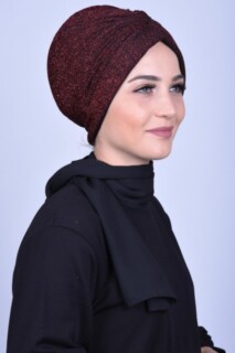 Silvery Bamboo Bonnet Claret Red