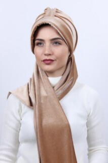 Cap-Hat Style - Velvet Shawl Hat Bonnet Caramel - 100283141 - Hijab