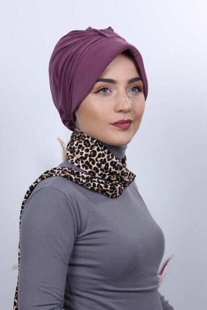 Scarf Hat Bonnet Dark Dried Rose - 100284998 - 