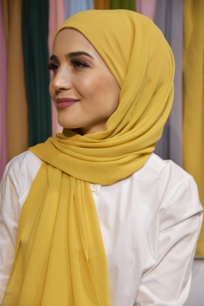 Ready Made Practical Bonnet Shawl Gold Yellow - 100285527