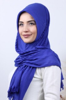 Pleated Hijab Shawl Sax - 100282908 - 