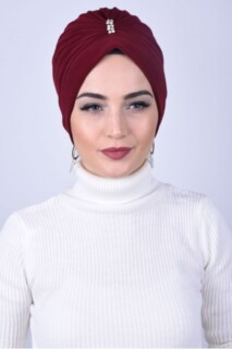 حجر متوسط ​​مرصع بالجواهر أحمر كلاريت - Hijab
