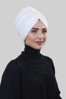 Double Side Bonnet - Bidirectional Rose Knot Bonnet Ecru - 100284877 - Hijab