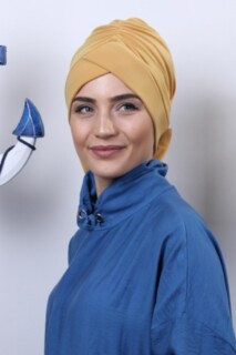 Double-Sided Bonnet Mustard Yellow with Bow - 100285284 - 