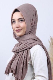 Pleated Hijab Shawl Mink