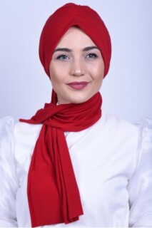 All Occasions Bonnet - Bonnet à Nouer Froncé Rouge - Hijab