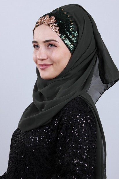 تصميم أميرة شال كاكي - 