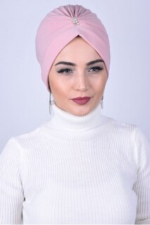 مسحوق مرصع بالجواهر من الوسط باللون الوردي - Hijab