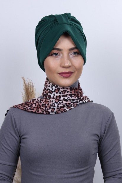 Scarf Hat Cap Emerald Green - 100285005 - 