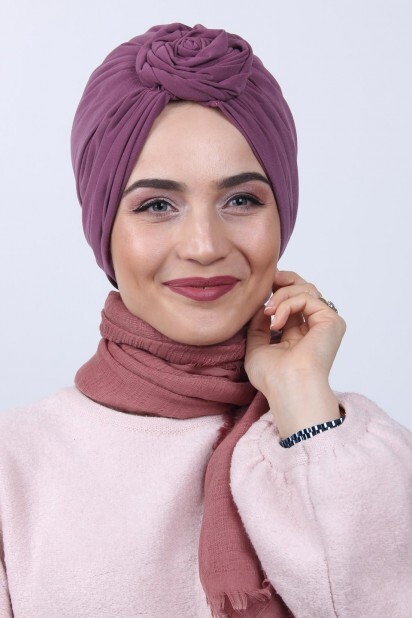 Reversible Rose Knot Bonnet Dark Dried Rose